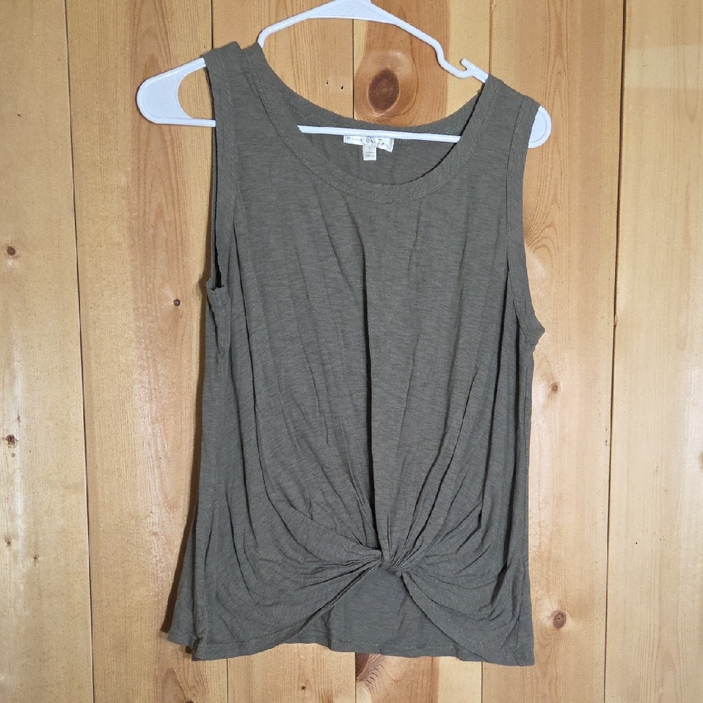 Women's Olive Green Sleeveless Top